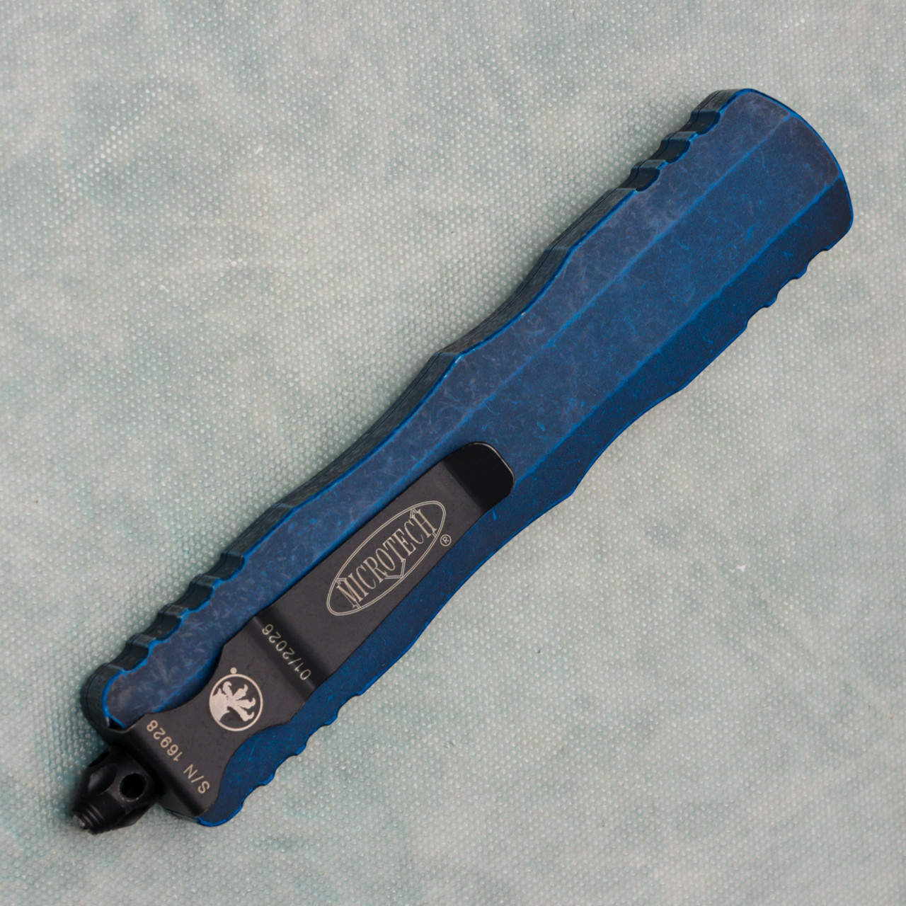 Microtech Dirac Delta D/E Weathered Blue Standard 227-1WBL 