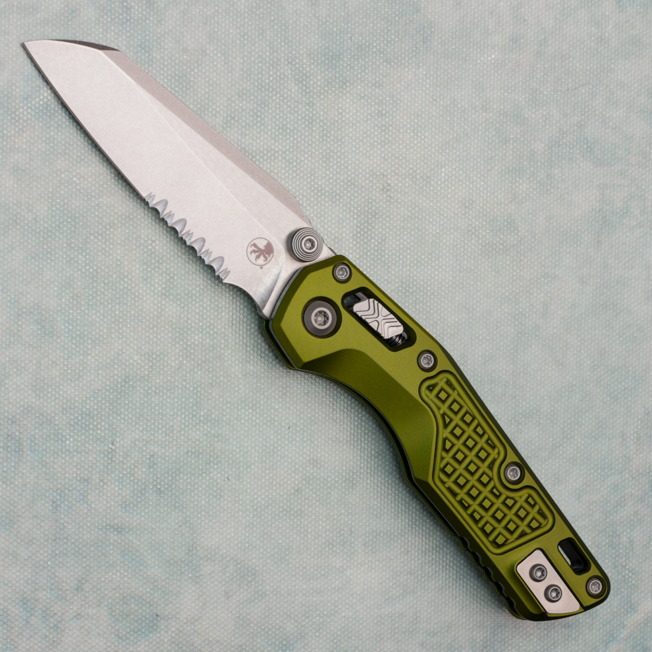 Microtech MSI Mini RAM-LOK Frag OD Green Stonewash Part Serrated