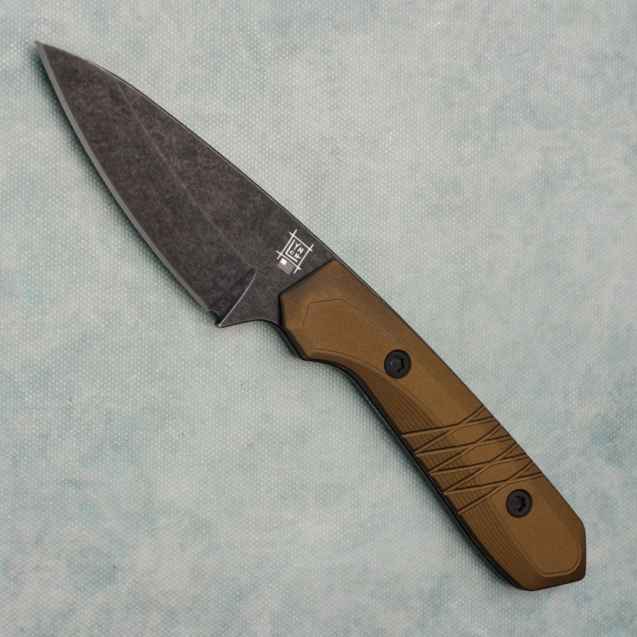 Lynch Northwest Sparrow Seven Fixed Blade Bronze Handle Black
