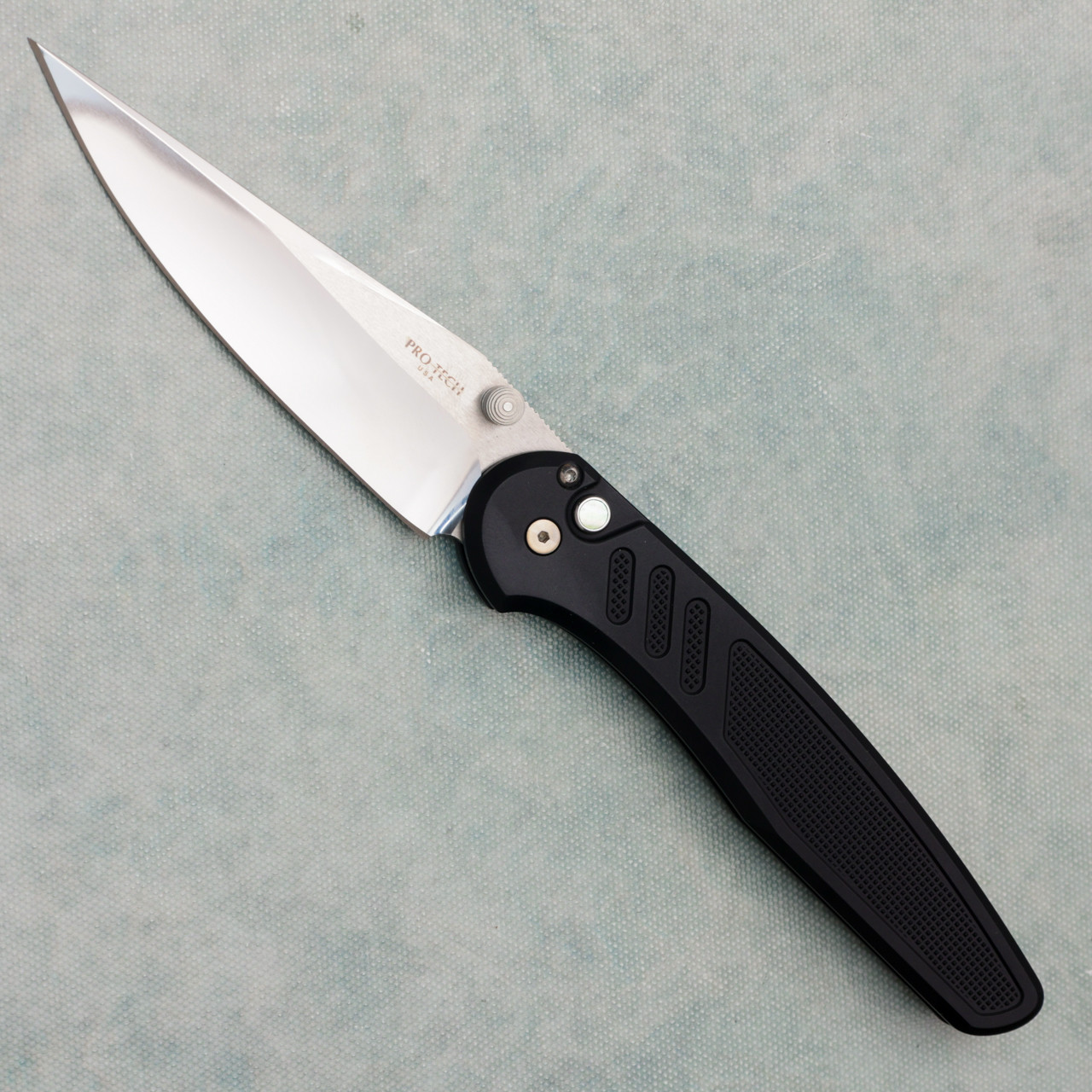Pro-Tech Avalon Button Lock Knurled Black Handle Mike Irie Mirror