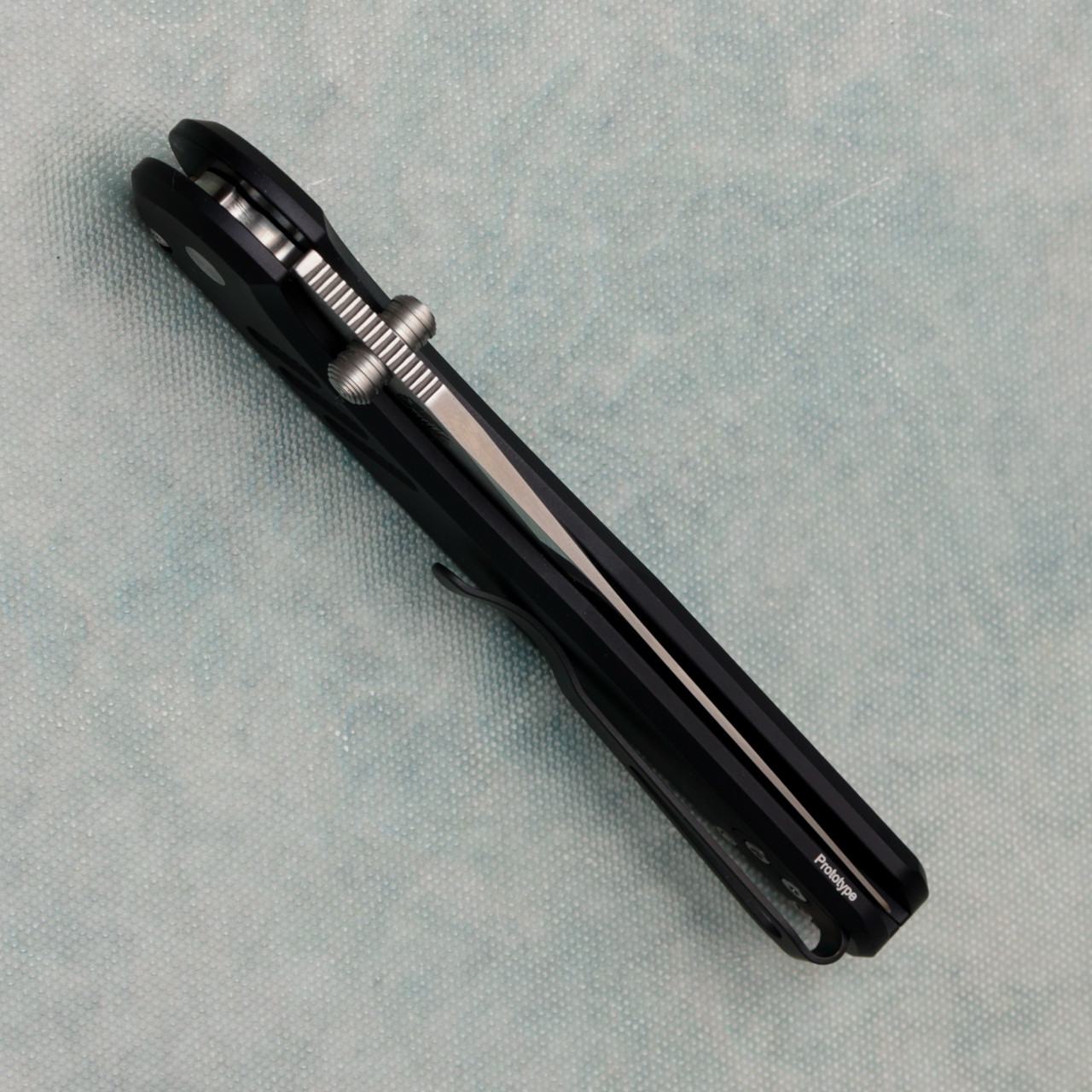 Pro-Tech Avalon Button Lock Knurled Black Handle Mike Irie Mirror