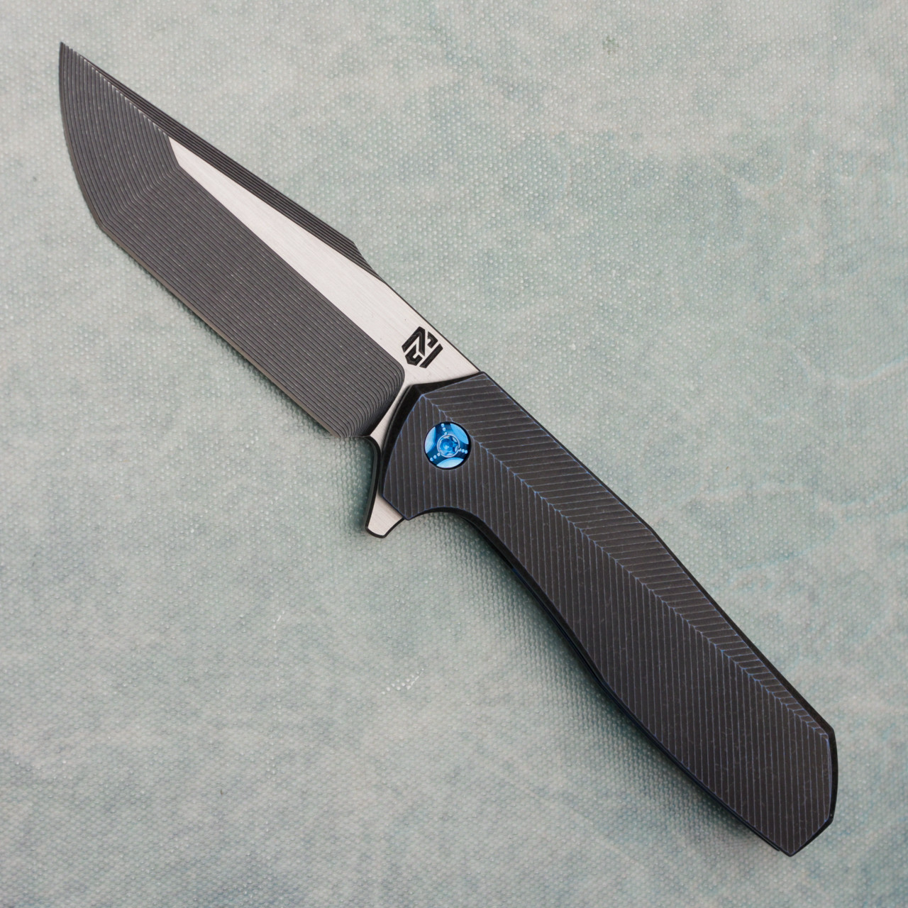 NCC Knives Ragnarok V1 Frame Lock Flipper Black/Blue 3D Zipper