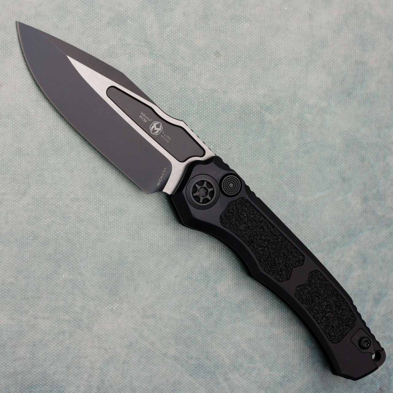 Heretic Knives Wraith V4 Auto Clip Point Black Handle w/ Black