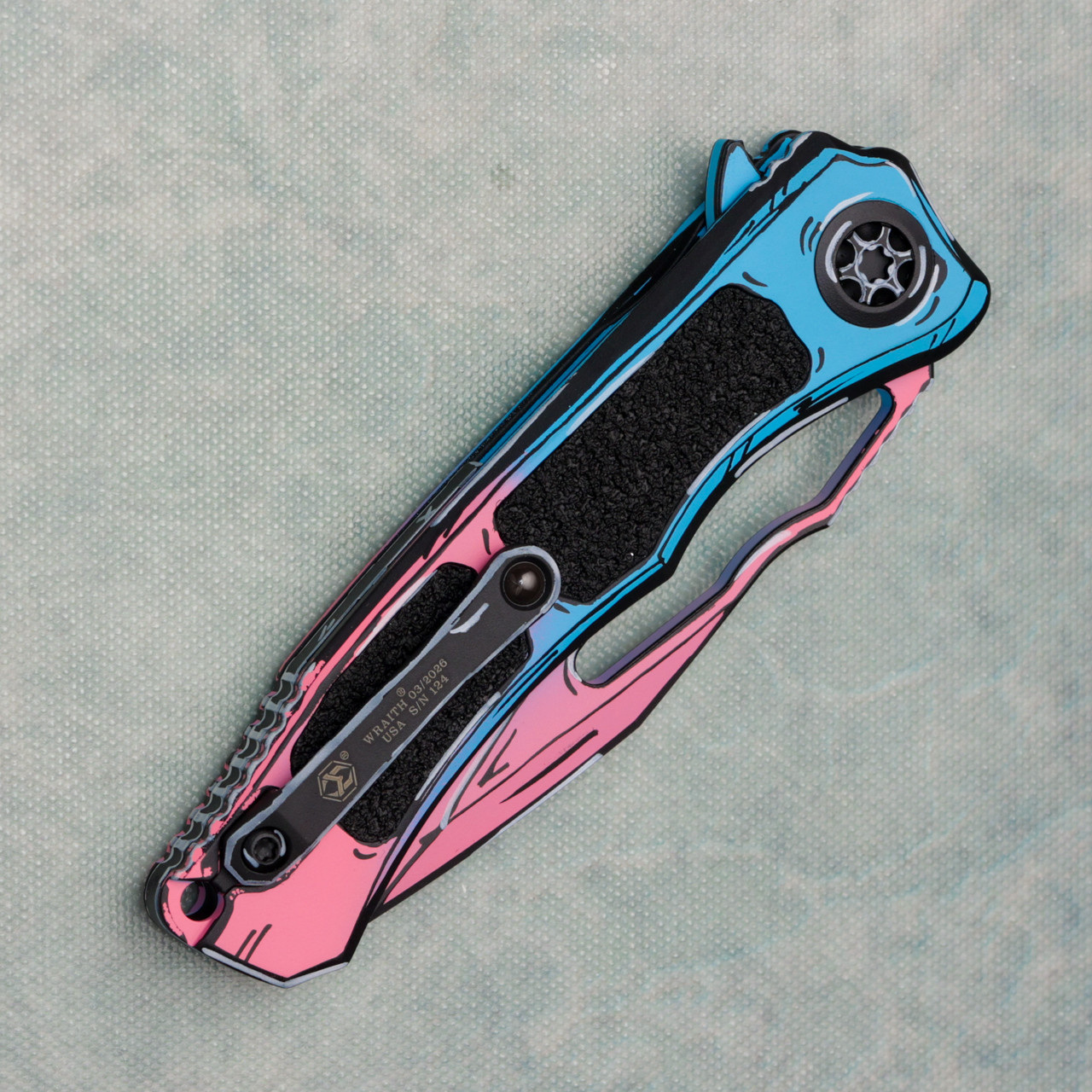 Heretic Knives Wraith V4 Manual Clip Point Cotton Candy Cel