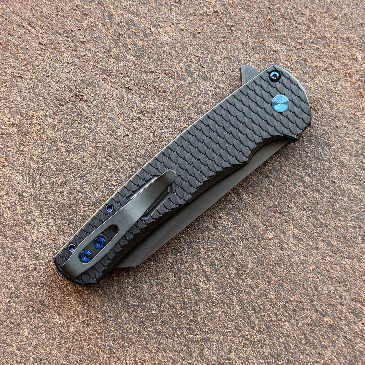 Pro-Tech Malibu Button Lock Flipper Reverse Tanto Black Dragon
