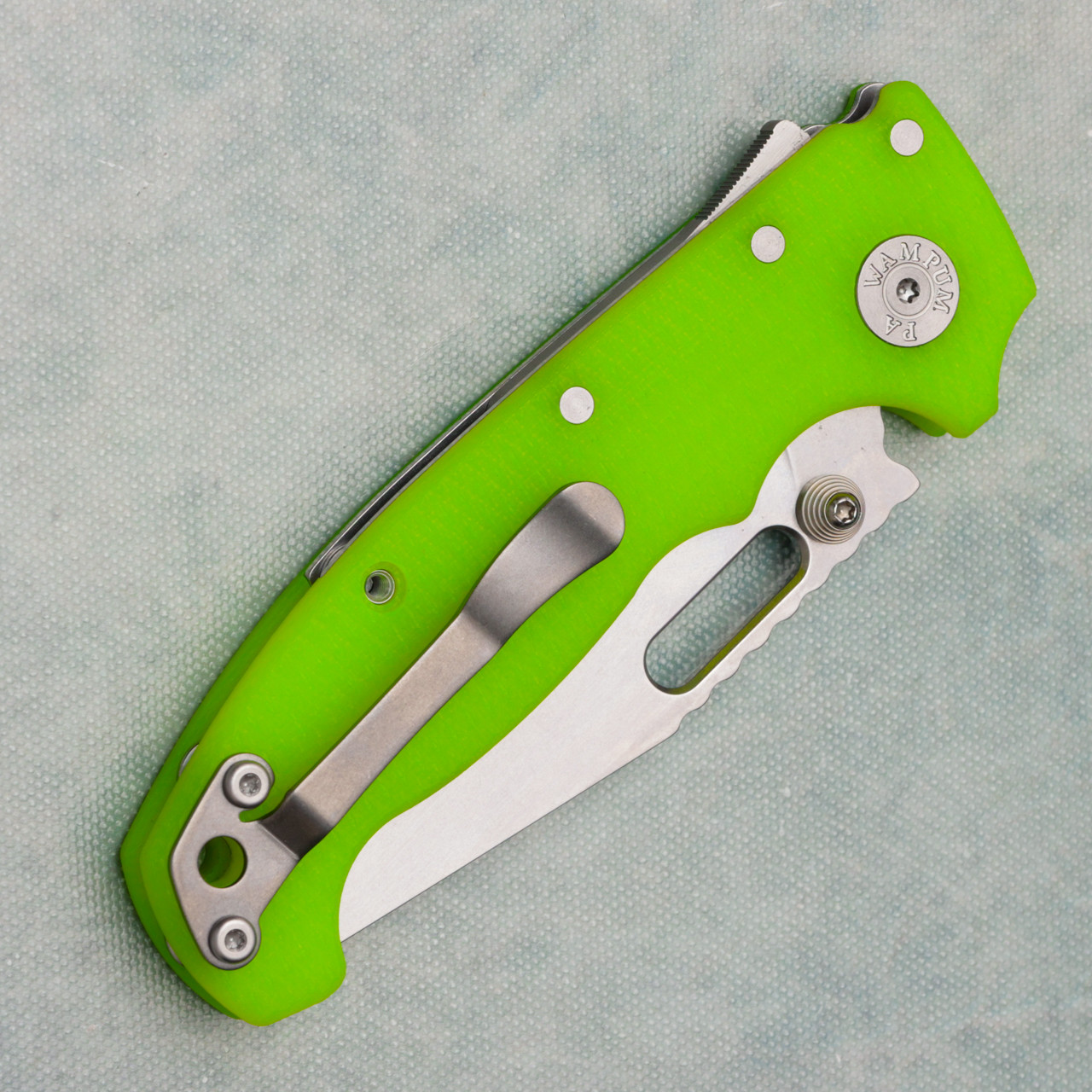 Demko MG AD20i Slim Shark Lock Dayglow G10 Handle Stonewash Clip