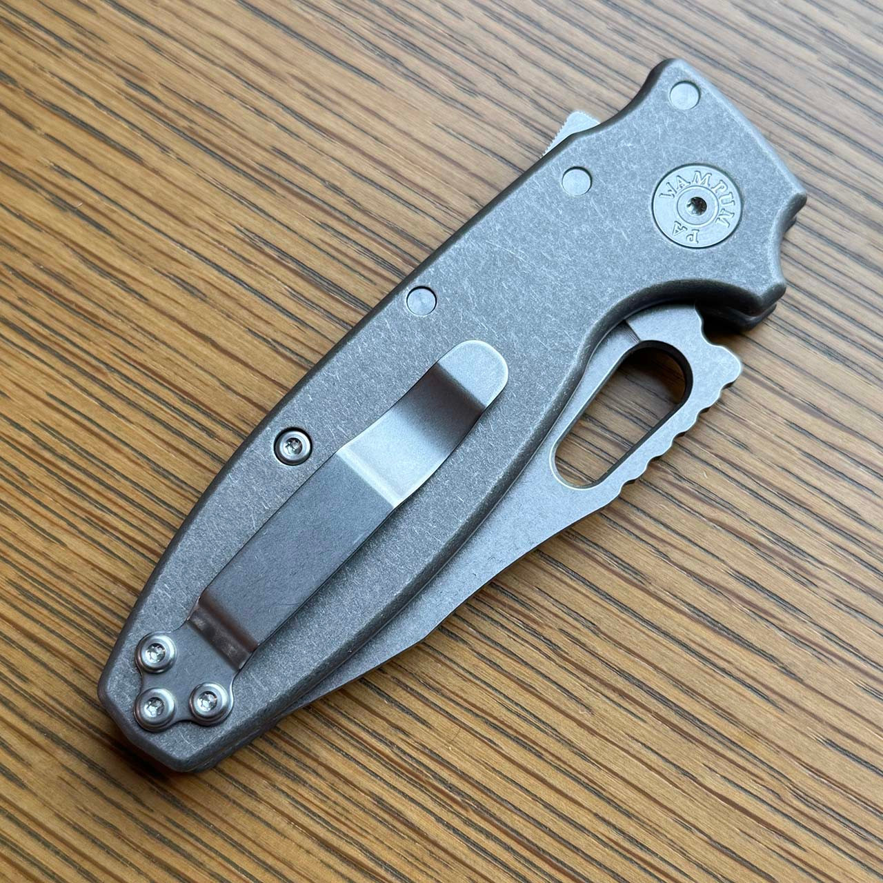 Demko Shark-A-Tac Shark Lock Titanium Handle Stonewash CPM