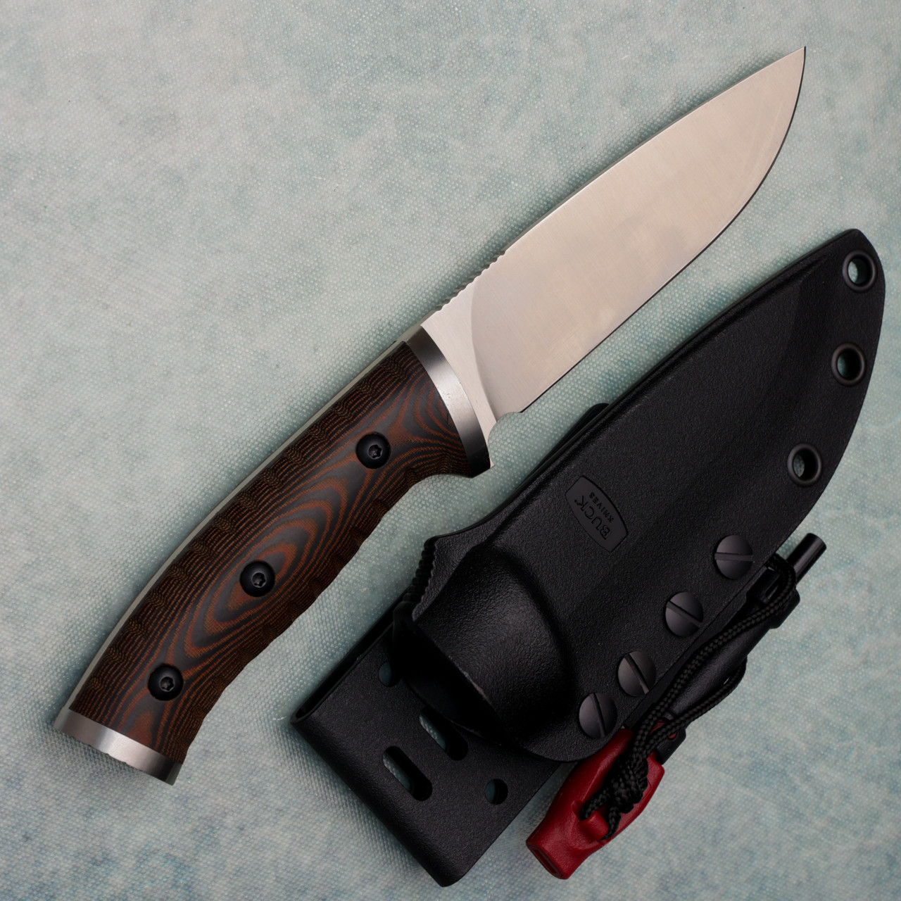 Buck 863 Selkirk Fixed Blade Black/Brown Micarta Handle Satin 