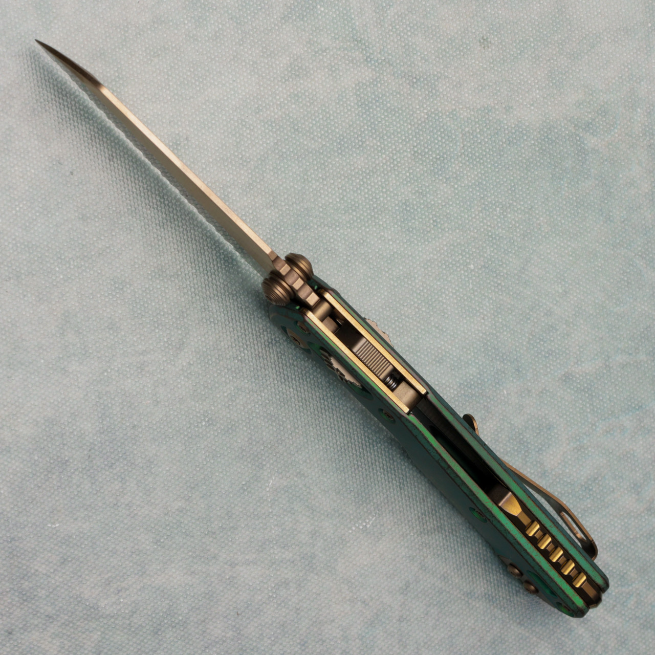 Microtech Marfione Select MSI Mini RAM-LOK Antique Green Titanium