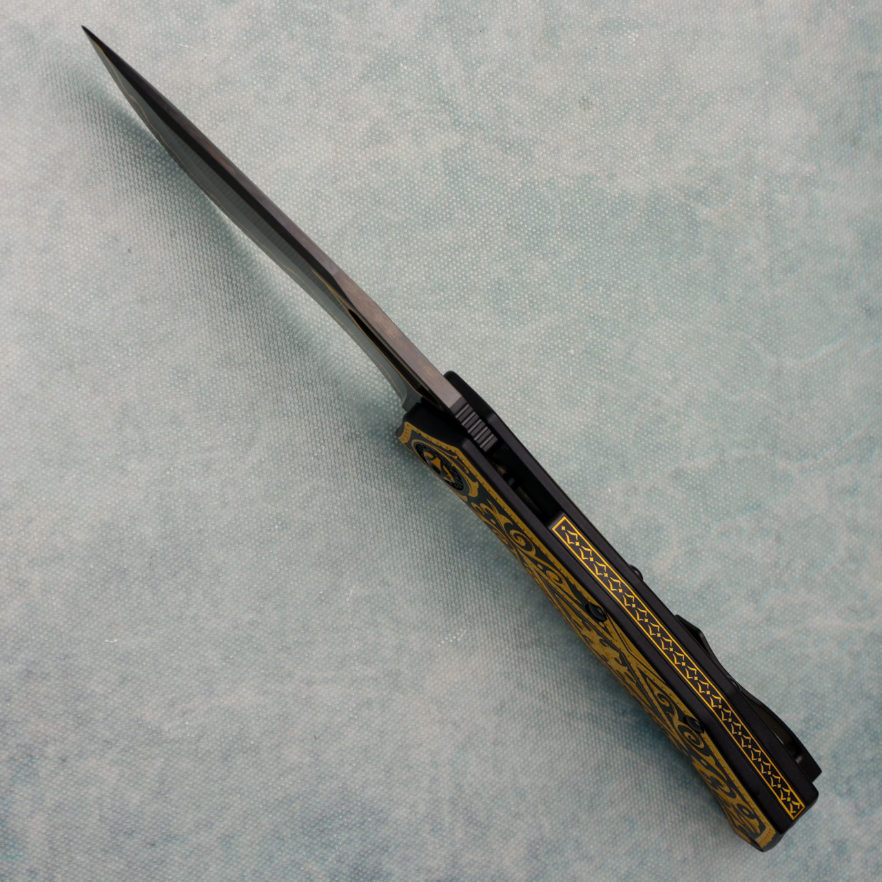 North Mountain Blade KHAI Gold Nocturne Frame Lock 24K Gold Plated