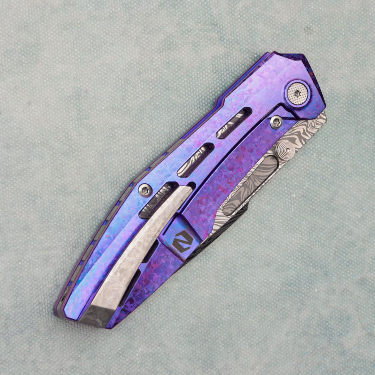 Null Knives Raiden R2 Aero Frame Lock Blurple Crystalized Titanium