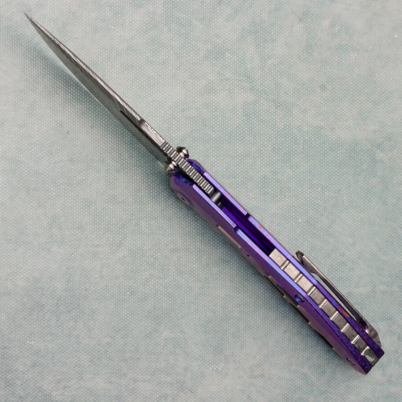 Null Knives Raiden R2 Aero Frame Lock Blurple Crystalized Titanium