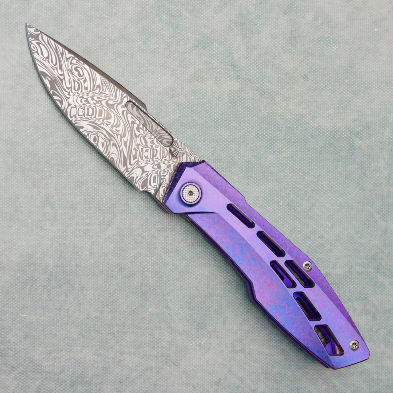 Null Knives Raiden R2 Aero Frame Lock Blurple Crystalized Titanium
