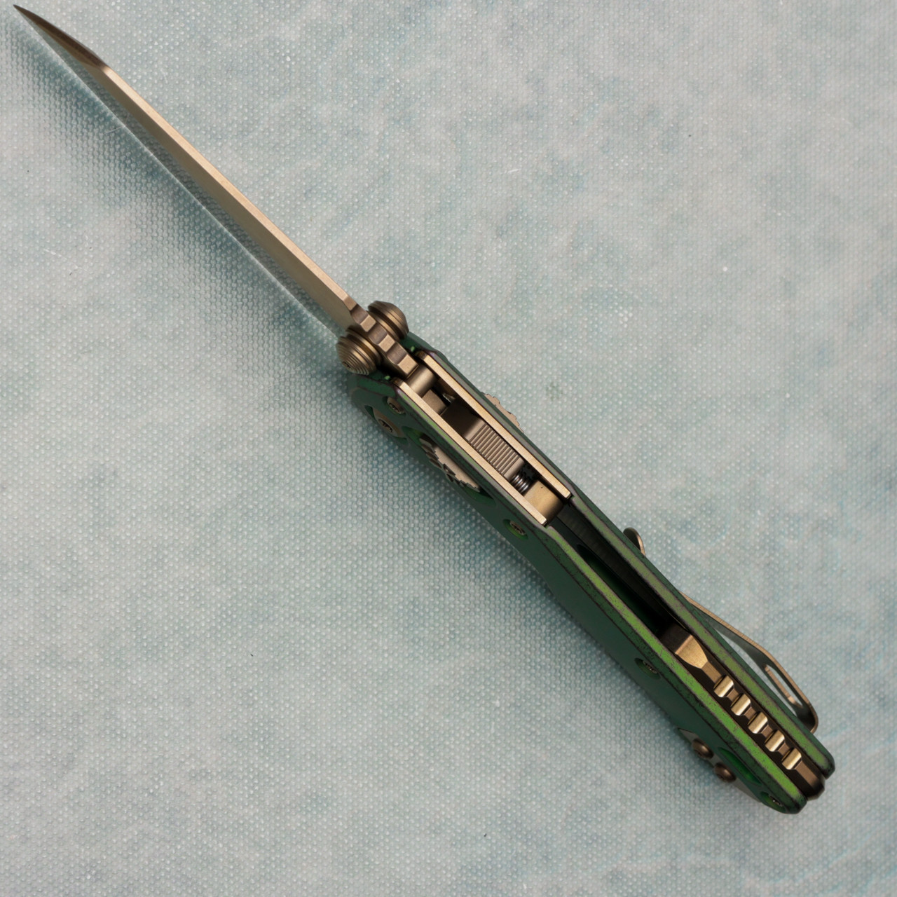 Microtech Marfione Select MSI Mini RAM-LOK Antique Green Titanium