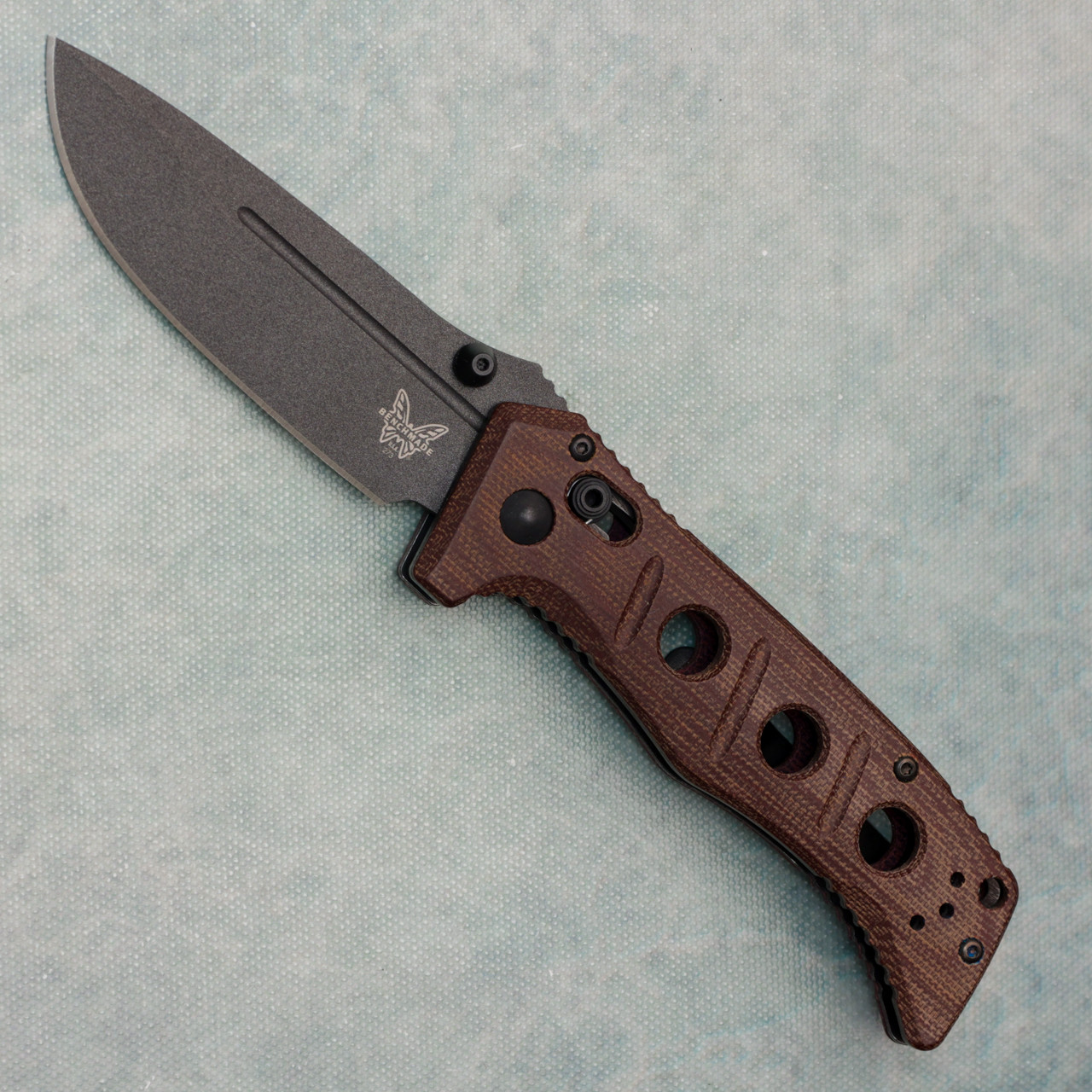 Benchmade Mini Adamas Axis Lock Premium Red Micarta Handle Drop