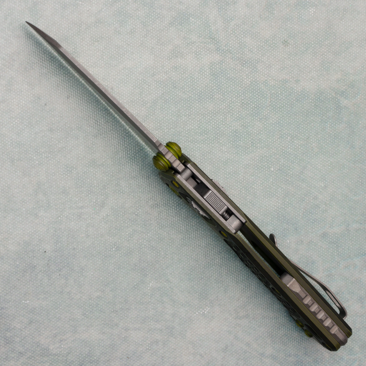 Microtech MSI Mini RAM-LOK Frag Distressed Grenade Green Aluminum