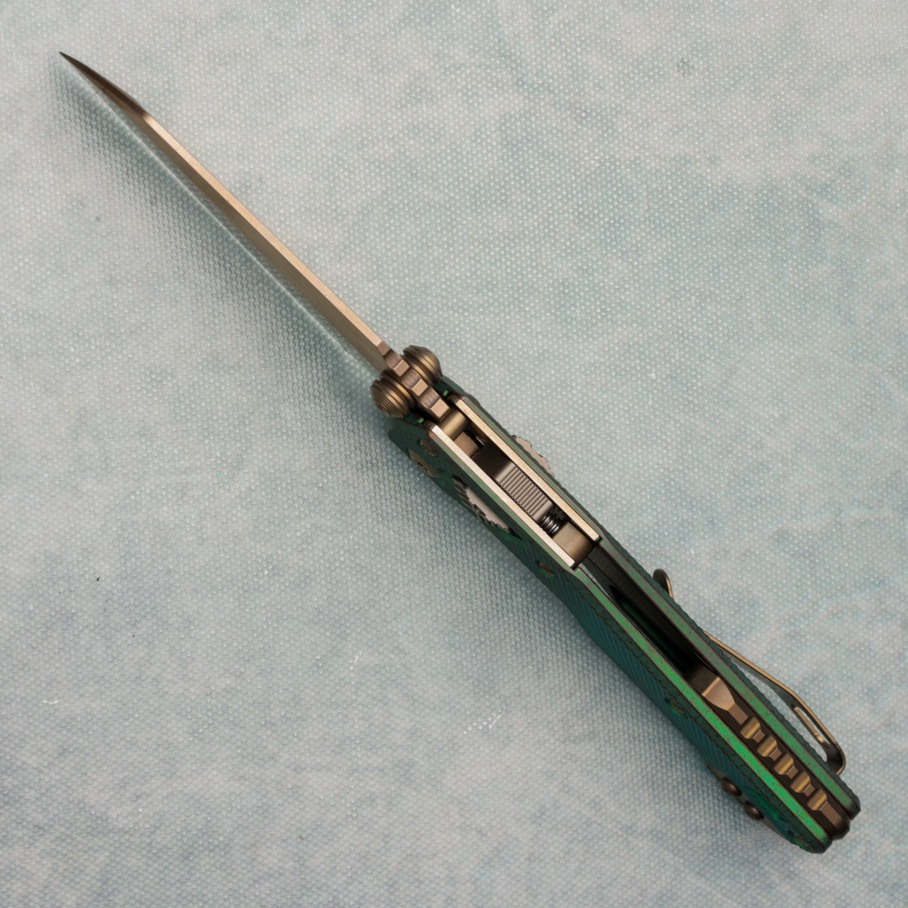 Microtech Marfione Select MSI Mini RAM-LOK Antique Green Fluted