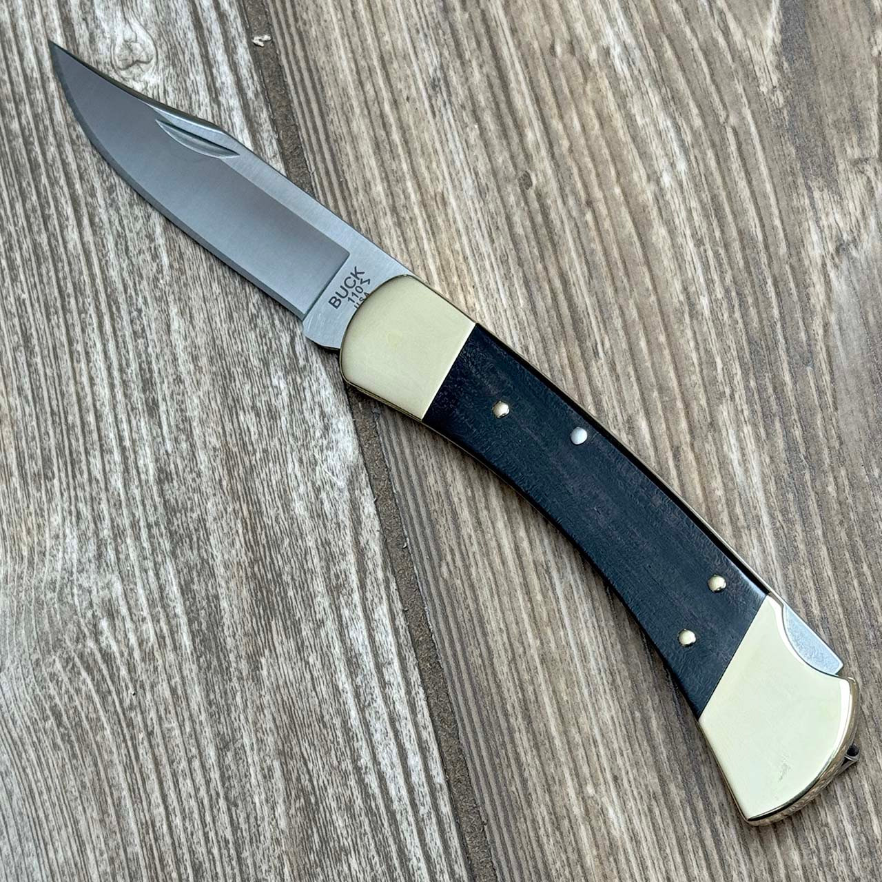 Buck 110 Slim Heritage Elite Folding Hunter Lock Back Ebony Wood 