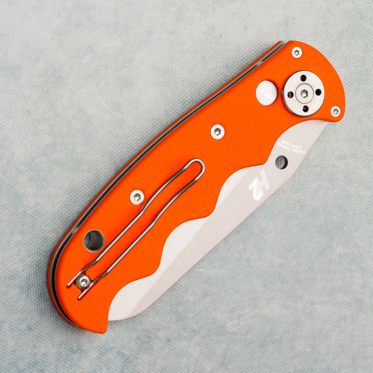 Spyderco Autonomy Auto Orange G-10 Handles Satin H2 Serrated Blade