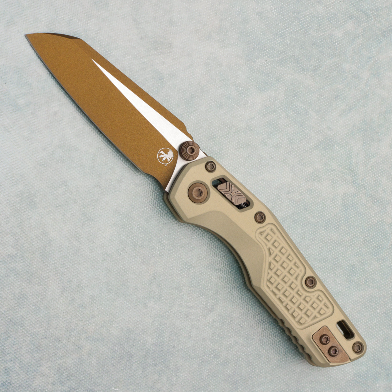 Microtech MSI Mini RAM-LOK Frag Cerakote Champagne Gold Burnt
