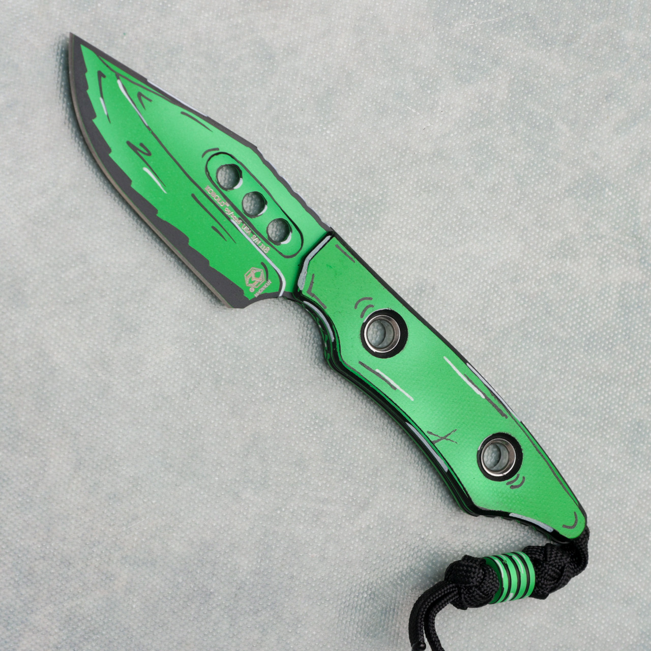 Heretic Knives Kobold Bowie Fixed Blade Toxic Green Cel Shading