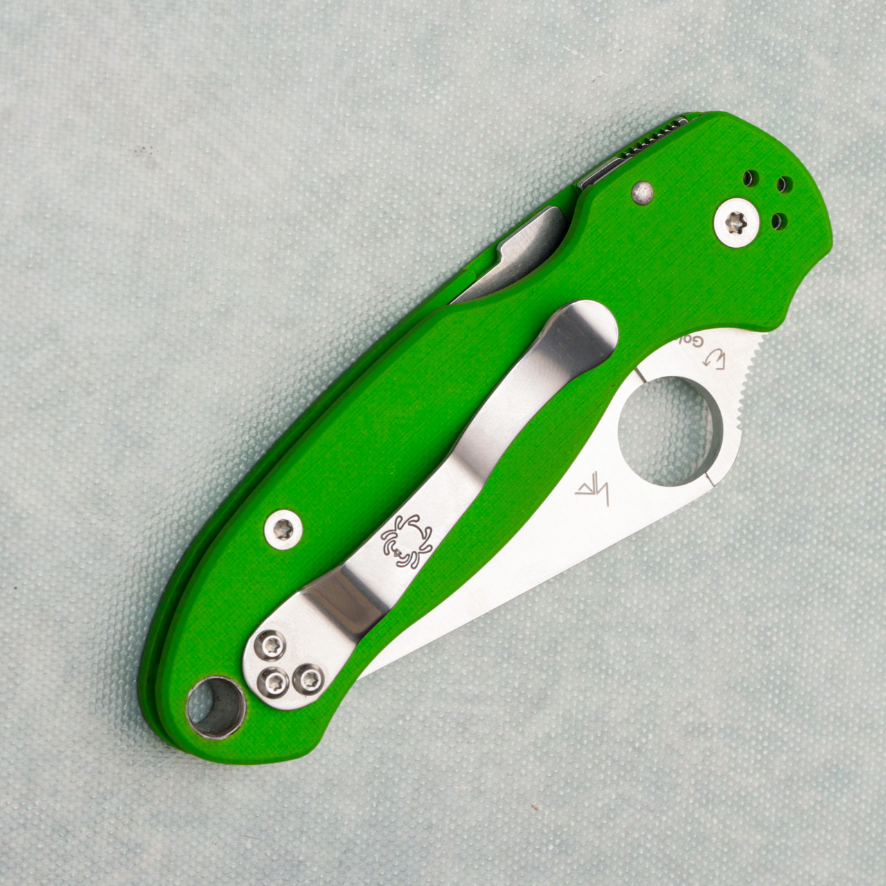 Spyderco Para 3 Compression Lock Neon Green G10 Handles Satin CPM