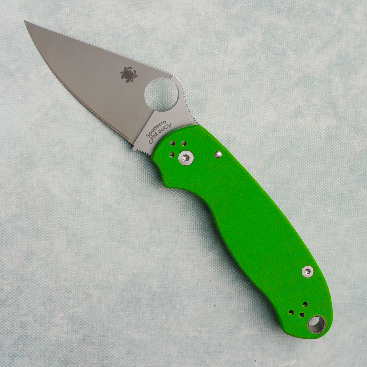 Spyderco Para 3 Compression Lock Neon Green G10 Handles Satin CPM