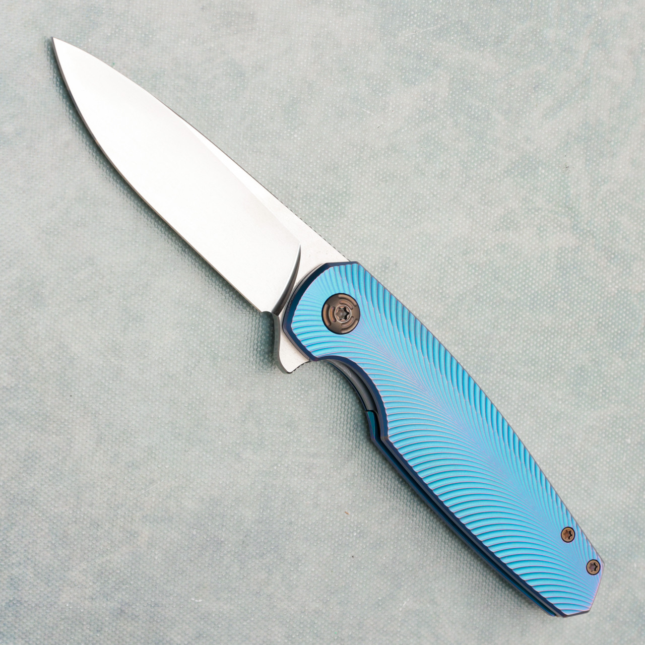 Holt Bladeworks Morpheus Inset Lock Blue/Bronze Feather Pattern