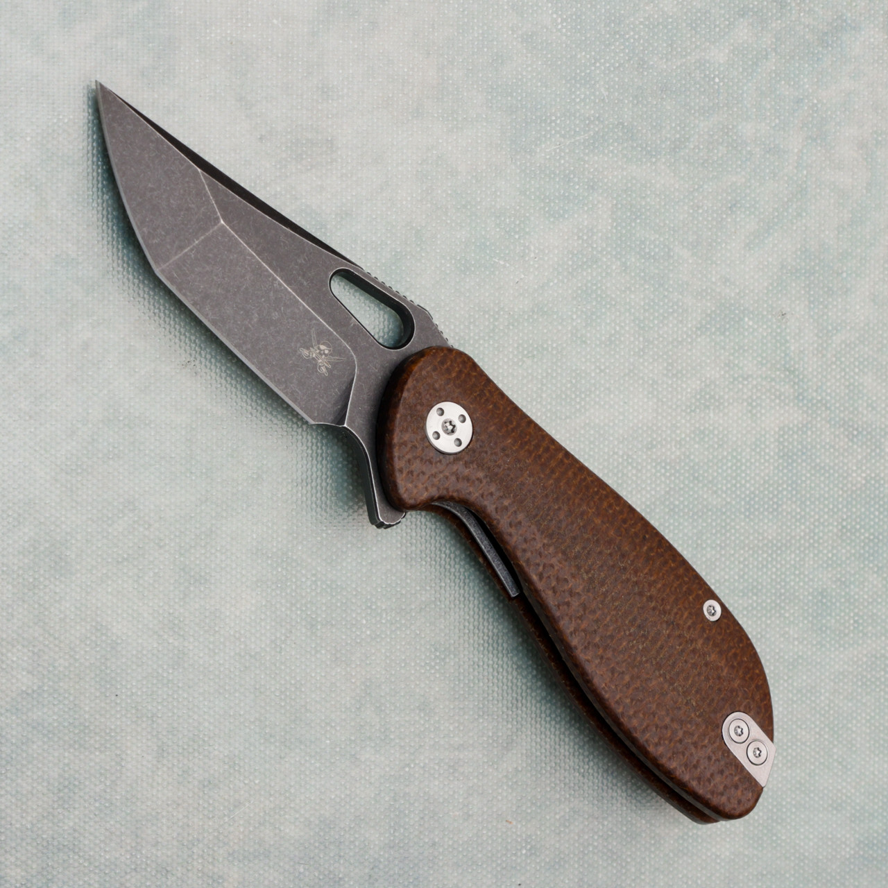Skallywag Tactical Mudskipper Liner Lock Burlap Micarta Handles