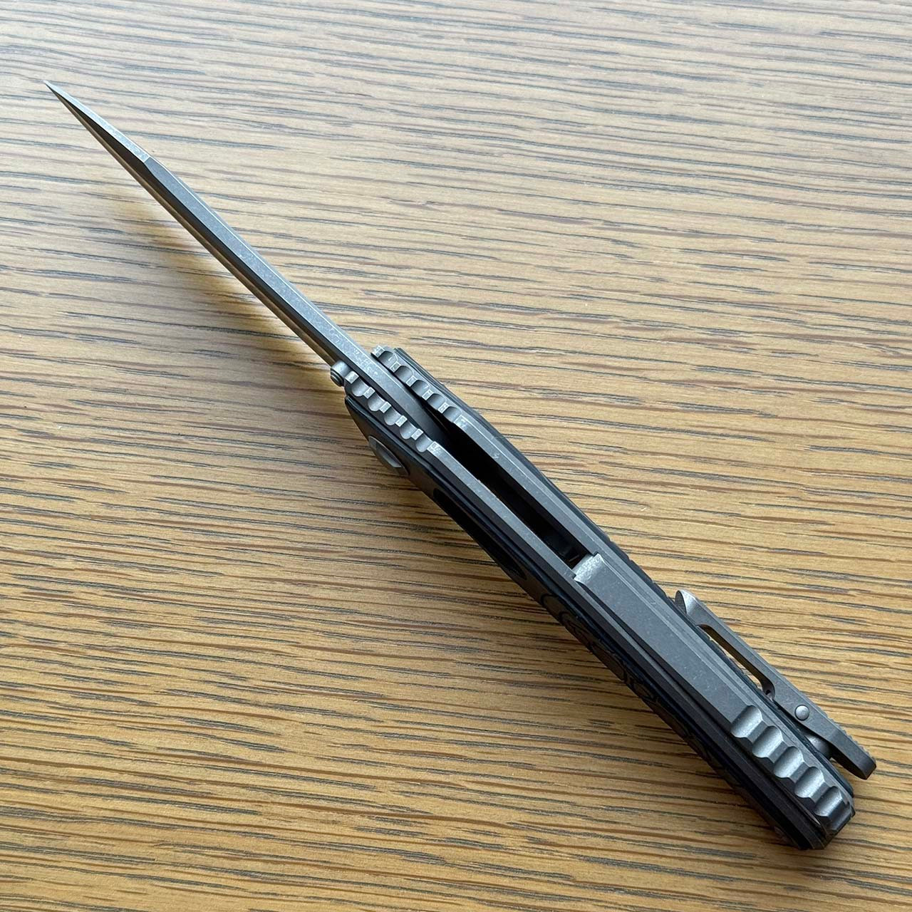 G&G Hawk Talon Auto Titanium Handle w/ Black Ops Marble Carbon