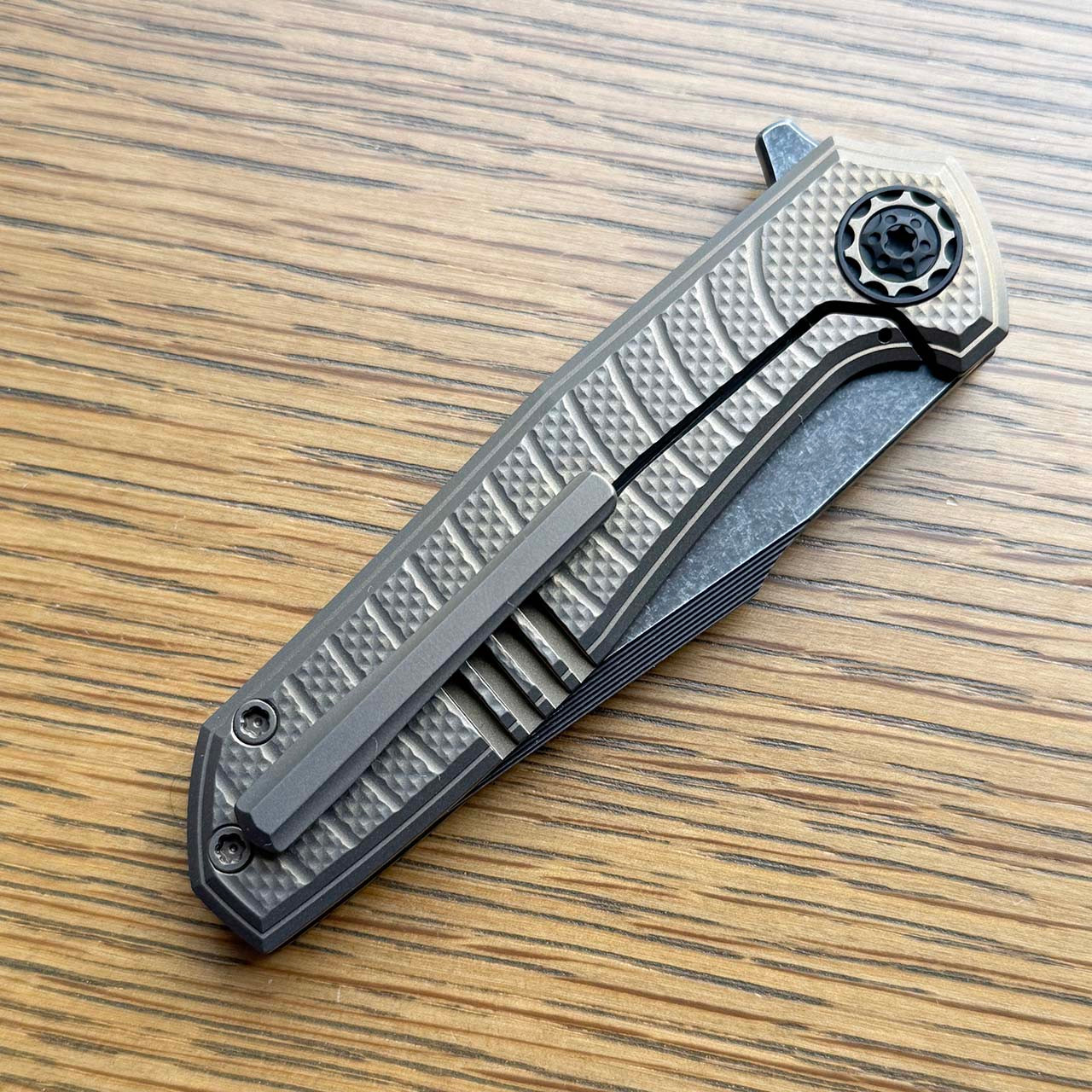 NCC Knives Ragnarok V1 Frame Lock Flipper Zirblast Bronze Echo