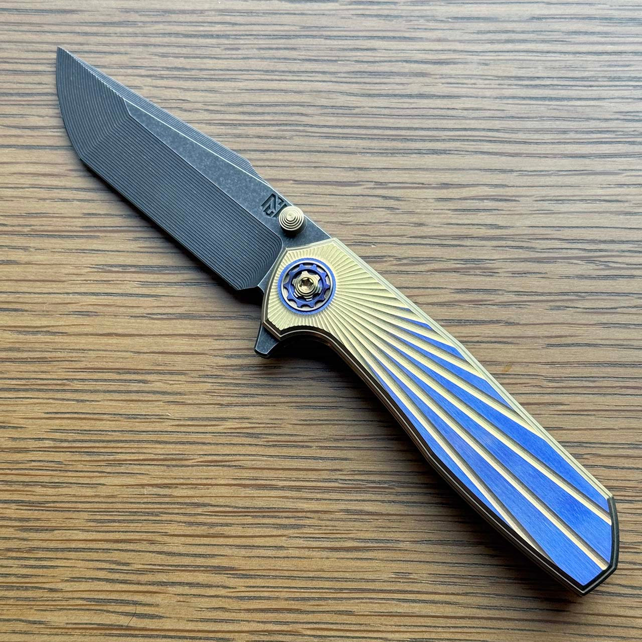 NCC Knives Ragnarok V7 Frame Lock Gold/Purple Solar Flare Titanium