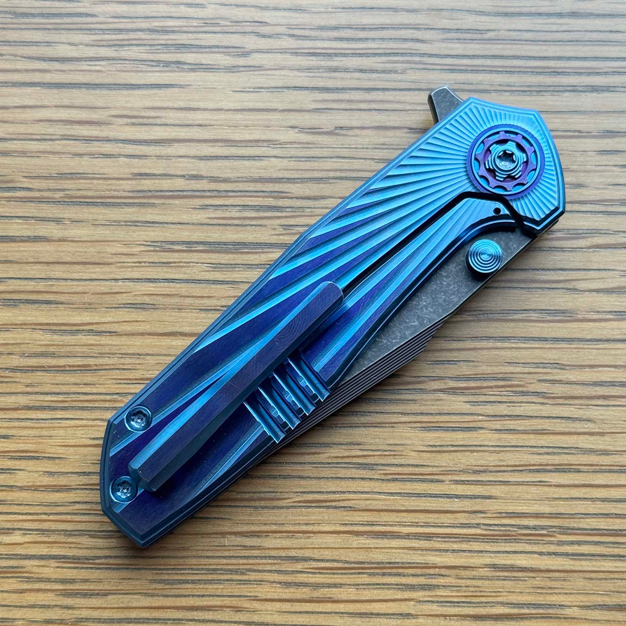 NCC Knives Ragnarok V7 Frame Lock Cracked Ice Blue/Purple Solar