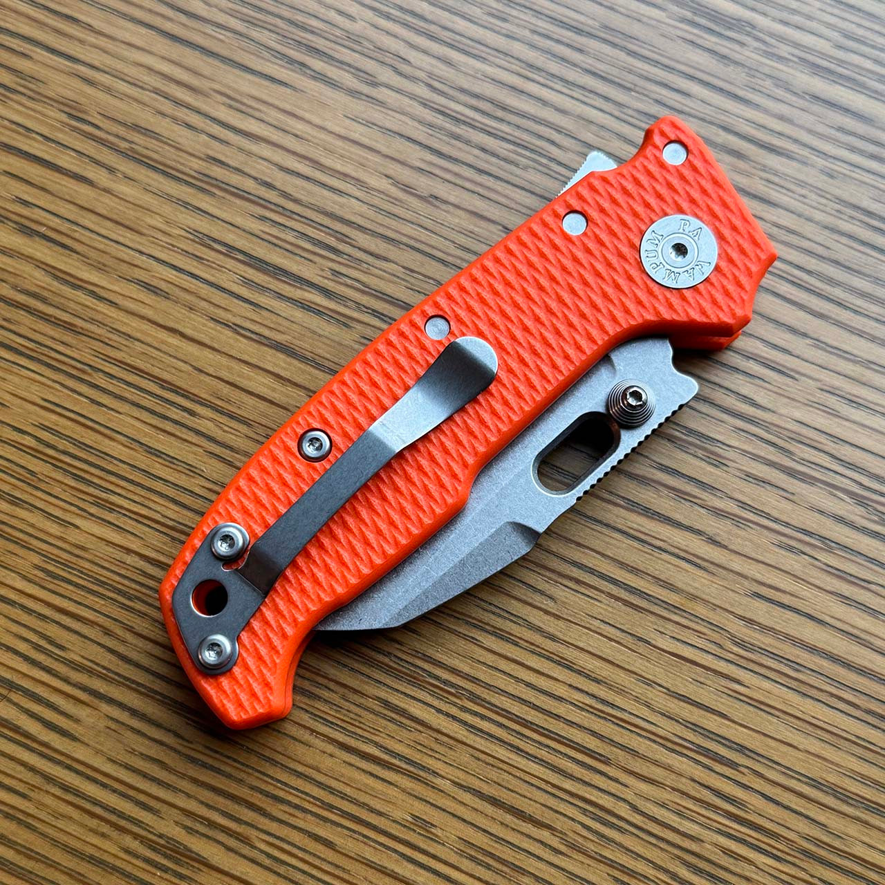 Demko MG AD20 Compact Batwing Shark Lock Orange G-10 Handle