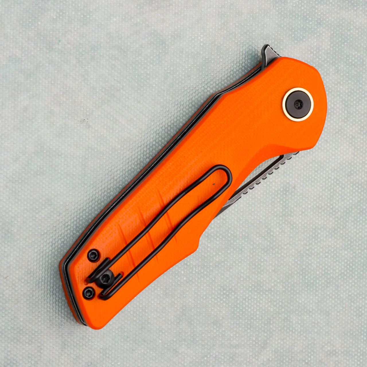 Grissom Knife and Tool Baby Zeus Liner Lock Orange G-10 Handles