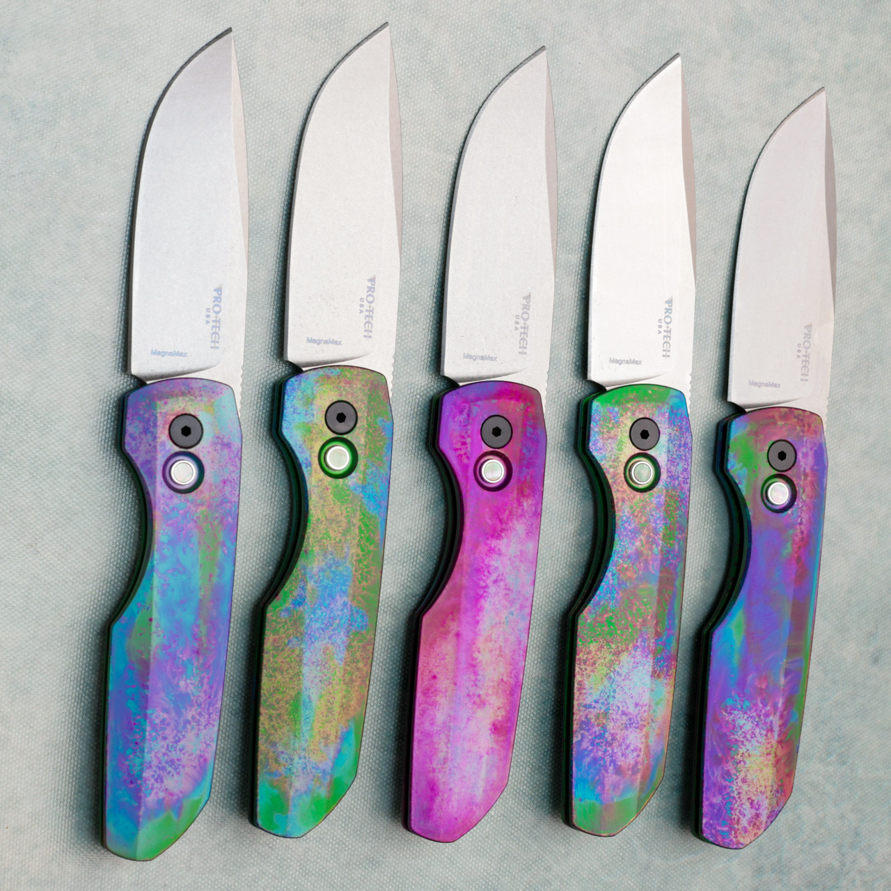TOMY FEATHER MAGNA フェザーマグナ　新品未使用 Pro-Tech Vero Synapse 2 Northern Lights Anodized Handles Stonewash