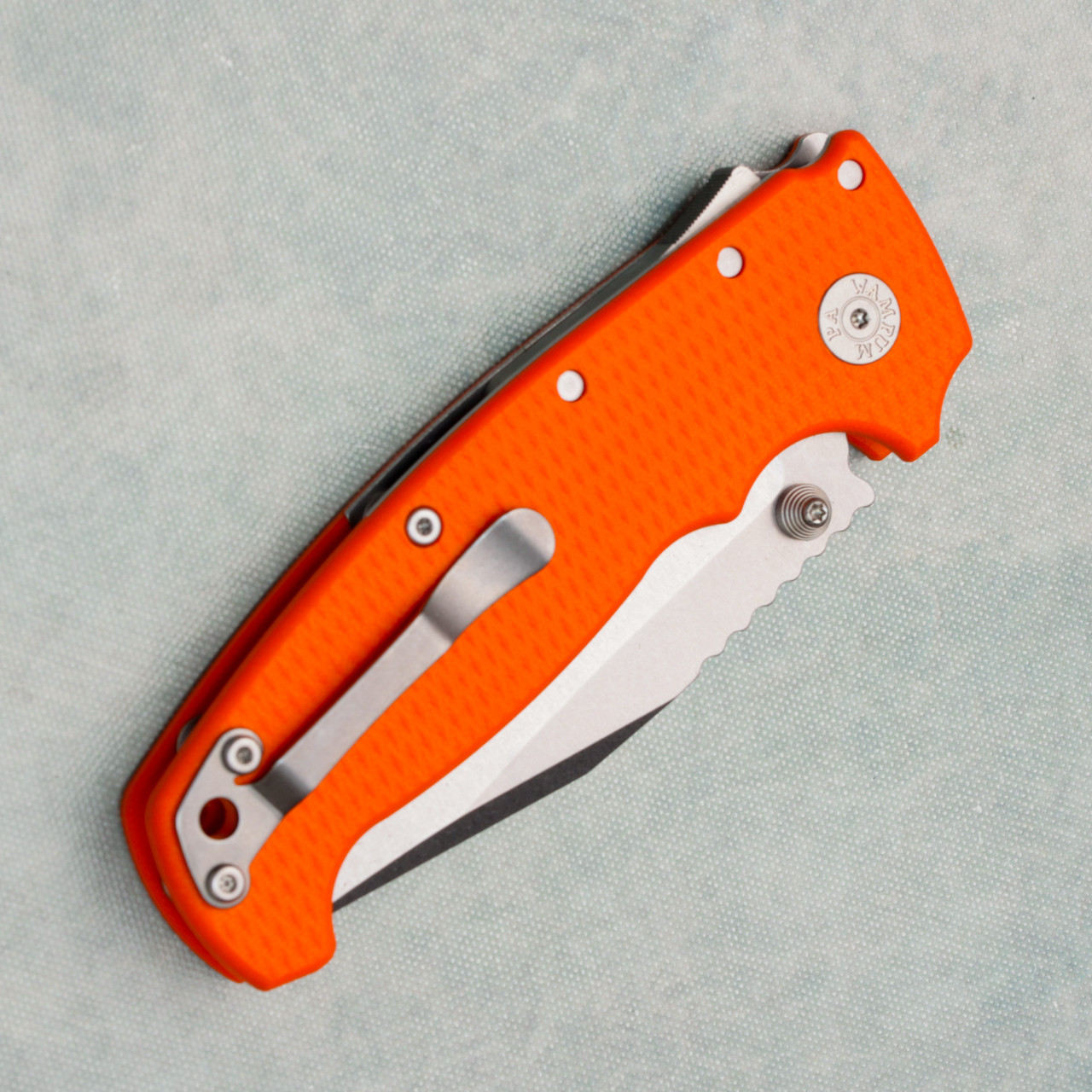 Demko MG AD20 XXX Clip Point Shark Lock Orange G10 Handle