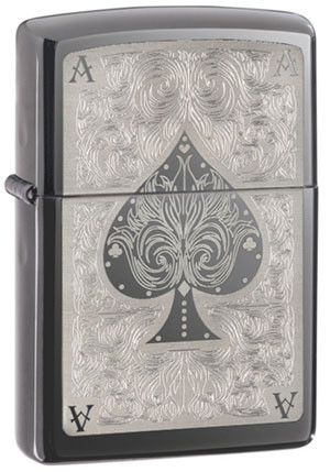 Zippo Ace Of Flames Lighter - White Matte Finish Windproof Refillable Lighter