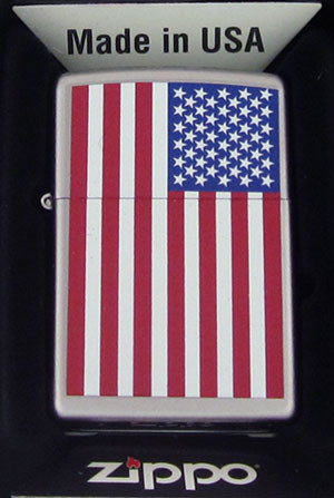 Zippo Lighter American Flag 205 American Edge Knives