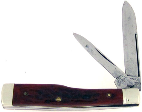 Western States Cutlery Co. Antique Small Gunstock Jack Jigged Bone