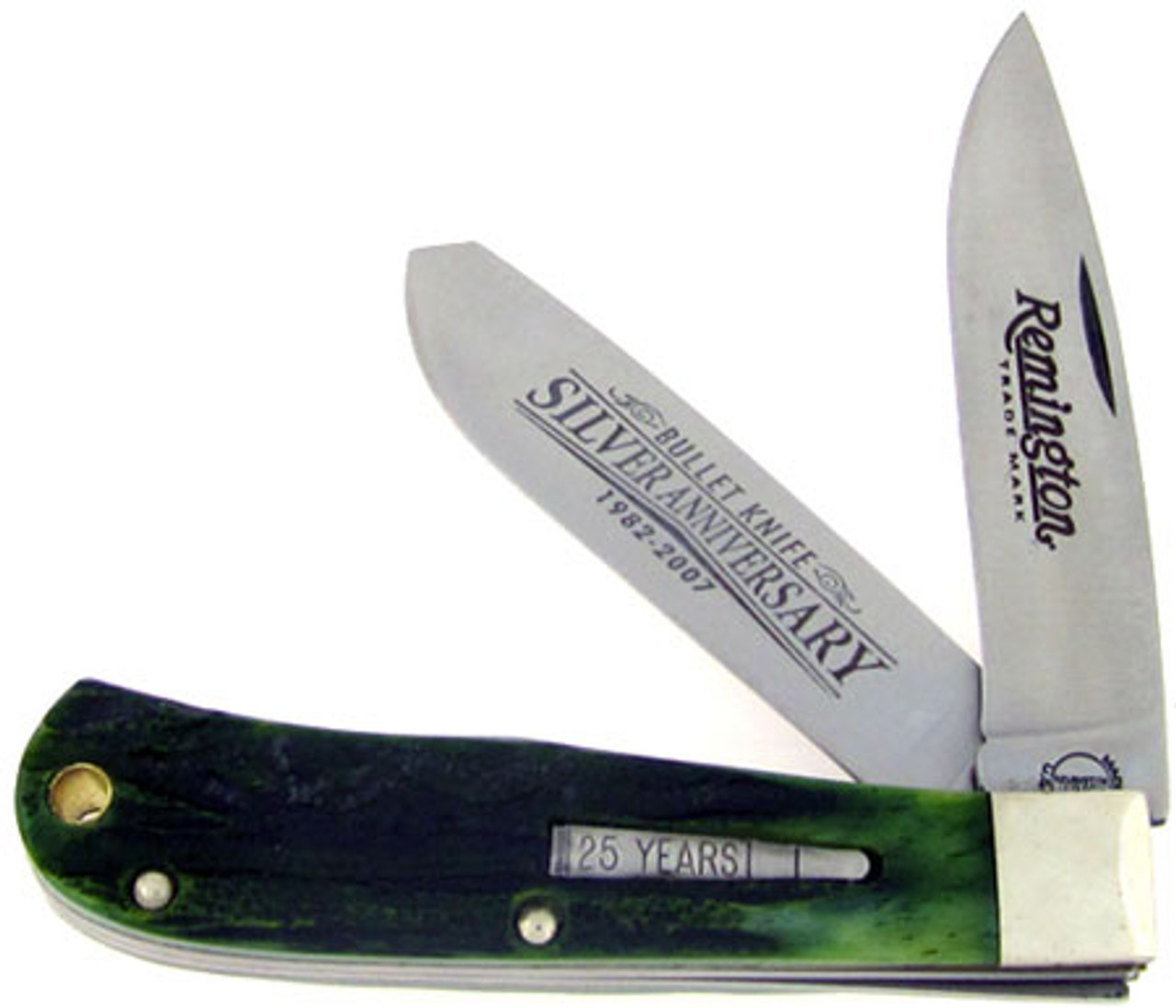 Remington U.M.C. Bullet Silver Anniversary Trapper Green Bone 1123 