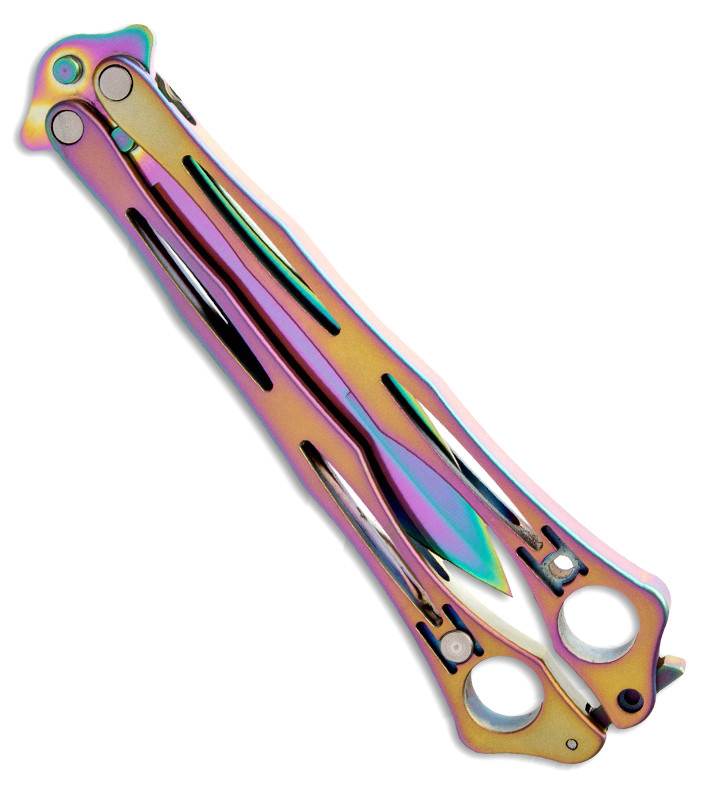Spyderco Spyderfly Balisong Rainbow Finish B01PRB American Edge Knives