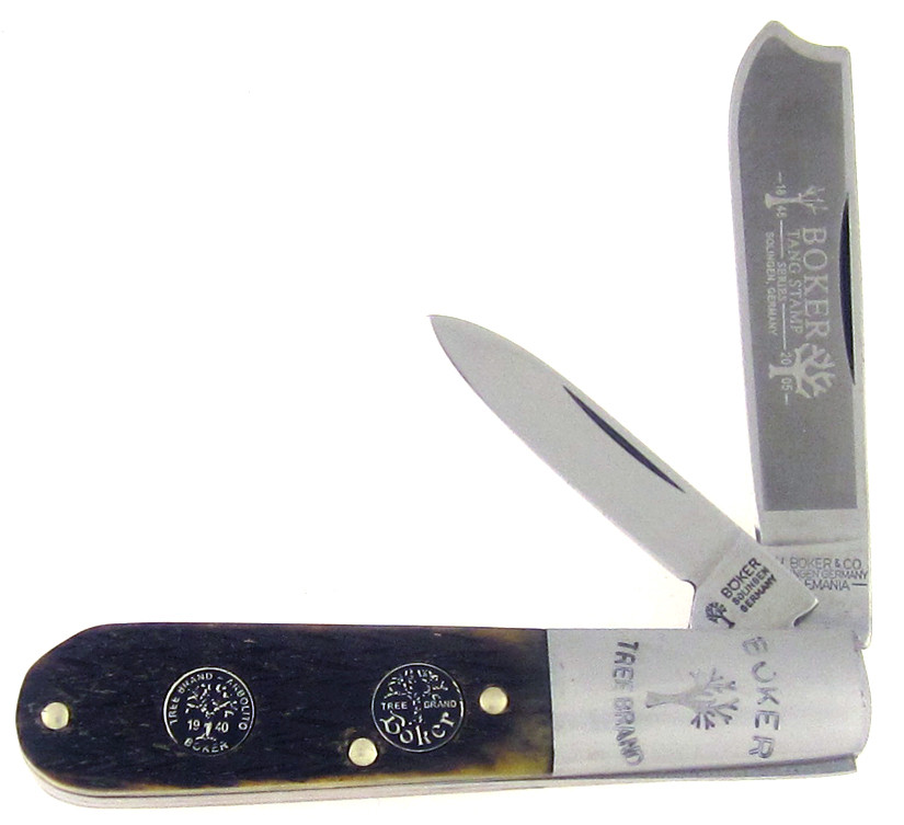 Boker Razor Barlow Tang Stamp Series Jigged Green Bone 495TSG