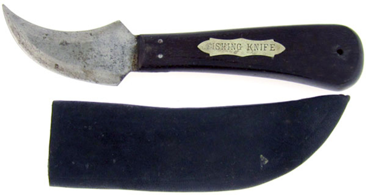 W.H. Morley & Sons Antique Fishing Knife Ebony Wood