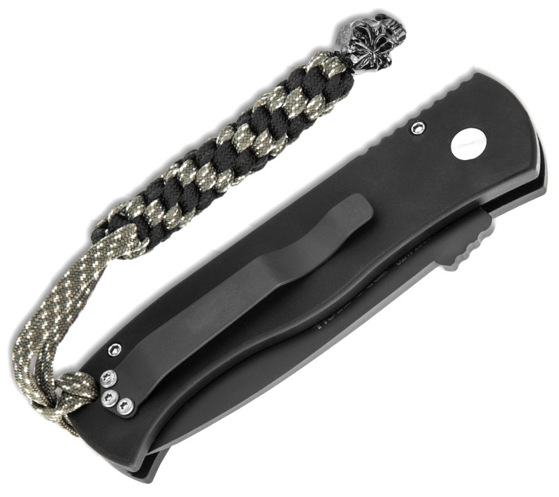 Pro-Tech Emerson CQC7 Auto Chisel Tanto Punisher Black Handle DLC Blade ...