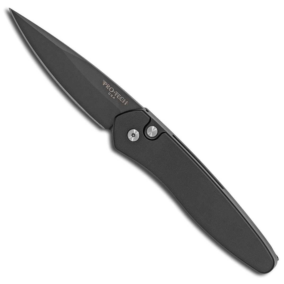 Pro-Tech Newport Solid Black Handle DLC Blade 3407 | American Edge