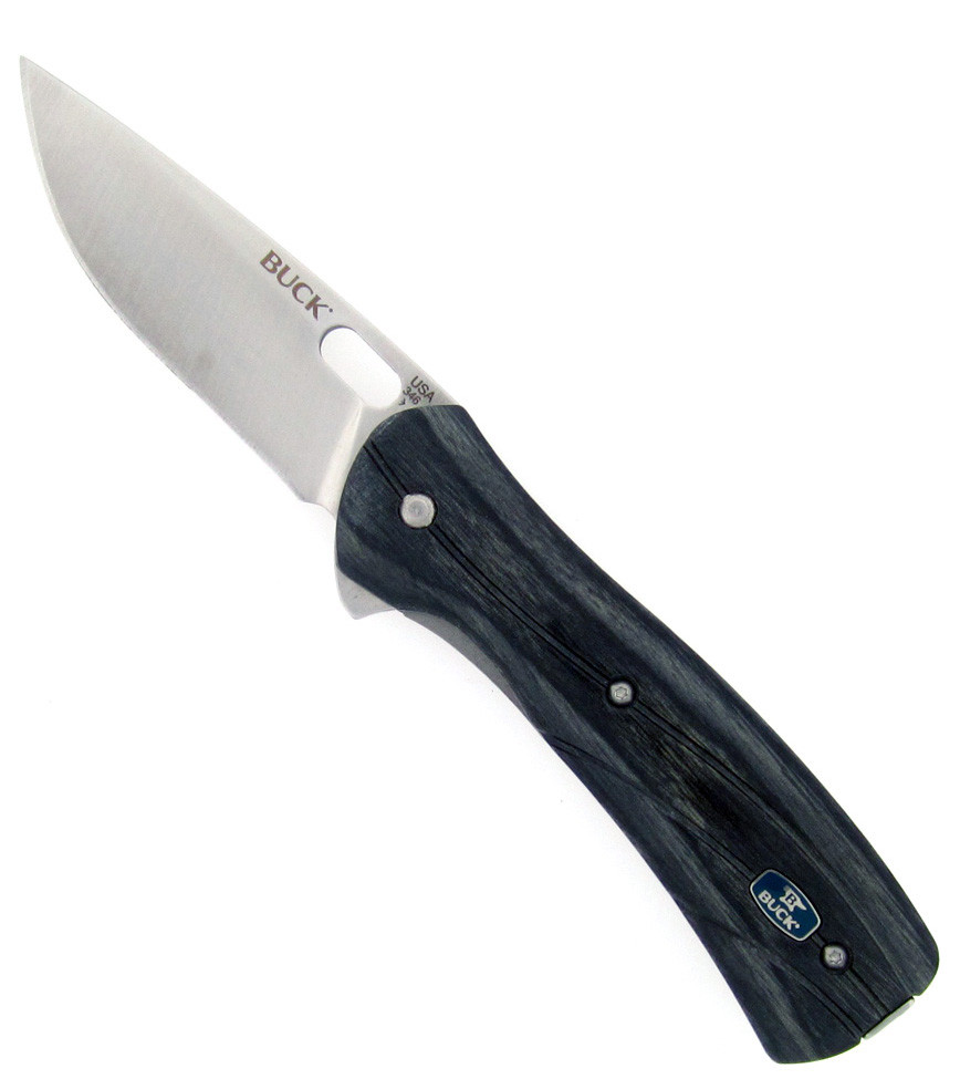 Buck Vantage Avid Liner Lock Flipper Charcoal Dymondwood 346GYSB American Edge Knives