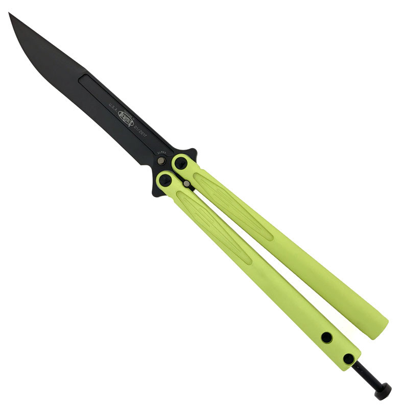 3/1専用 USOrg エルヴィス1st +UKOrg Butterfly Microtech Tachyon III Balisong Butterfly S/E Lime Green Black DLC