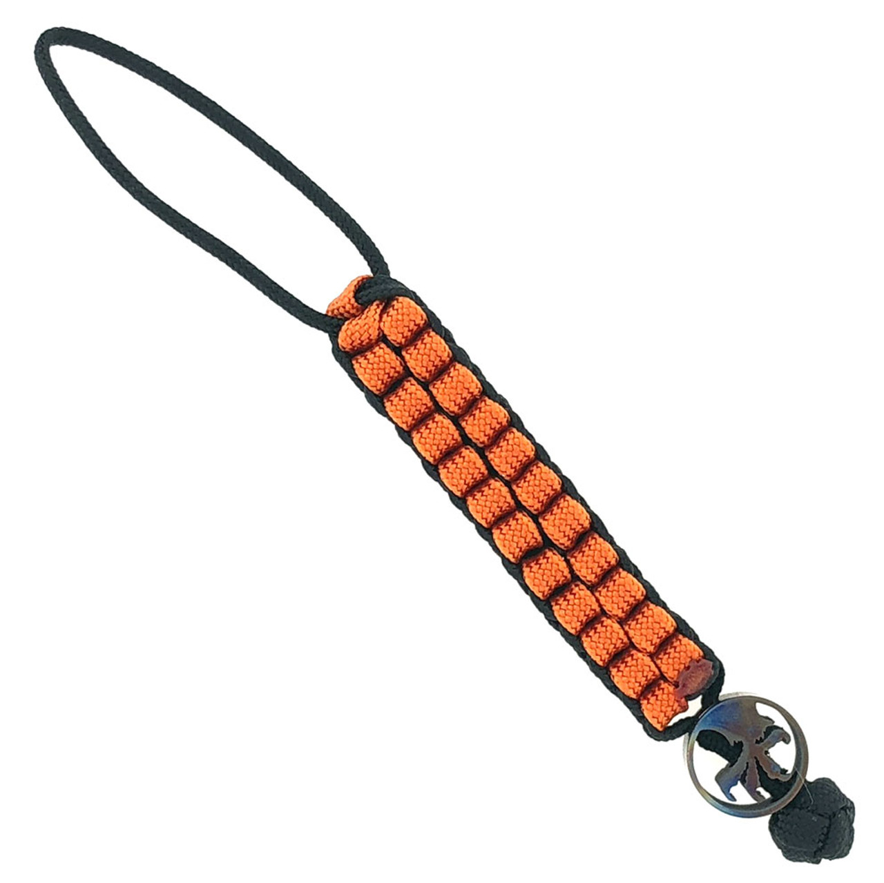 Paracord Knife Lanyard With Black Titanium Bead