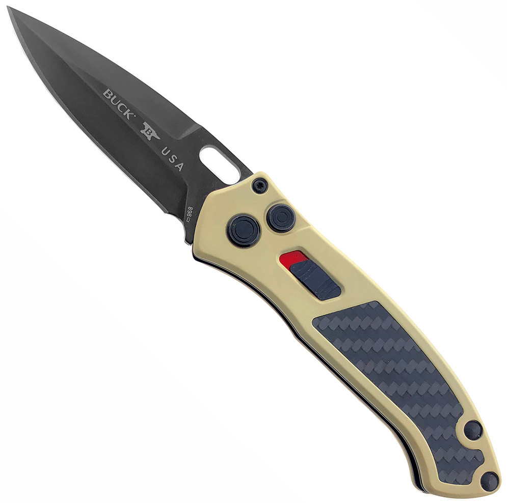 Buck Impact Auto Tan/Carbon Fiber DLC Blade Limited Edition